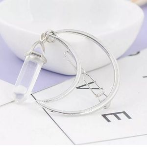 Moon Hexagonal Pendant Hair Clip